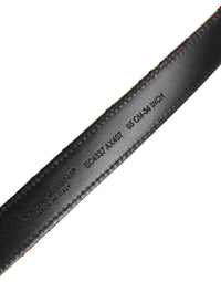 Gold Floral Jacquard Silver Metal Buckle Belt