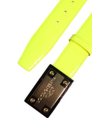 Yellow Green Classic Metal Logo Buckle Belt
