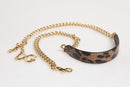 Brown Leopard Gold Brass Chain Accessory Shoulder Strap