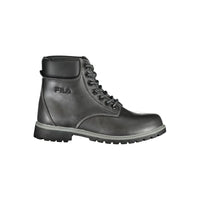 Black Polyurethane Women Ankle Boot