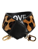 Black Leopard Print Reversible Bag Shoulder Strap