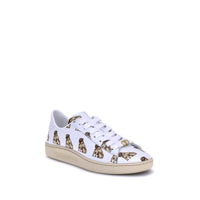 White Calf Leather Bos Taurus Low Top Sneakers