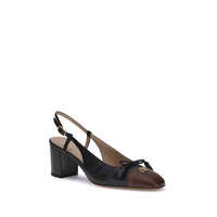 Black Calf Leather Bos Taurus Mid Heel Pumps