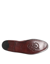 Burgundy Calfskin Leather Formal Slip On Shoes