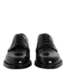 Black Calf Leather Lace Up Dress Derby Shoes