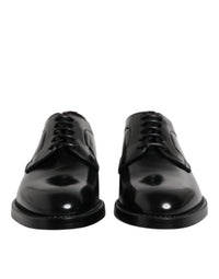 Black Calf Leather Lace Up Dress Derby Shoes