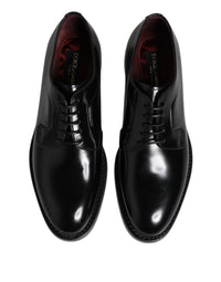 Black Calf Leather Lace Up Dress Derby Shoes