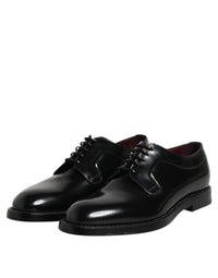 Black Calf Leather Lace Up Dress Derby Shoes
