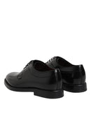 Black Calf Leather Lace Up Dress Derby Shoes