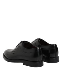 Black Calf Leather Lace Up Dress Derby Shoes