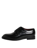 Black Calf Leather Lace Up Dress Derby Shoes