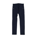 Blue Cotton Casual Pants