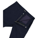 Blue Cotton Casual Pants