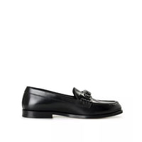 Black Leather Slip-On Loafers