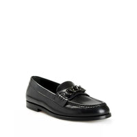 Black Leather Slip-On Loafers