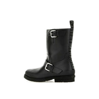 Black Polyester Ankle Boots