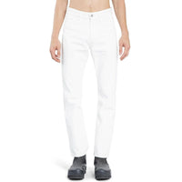 White Cotton Straight-Leg Jeans