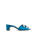 Blue Silk Mules