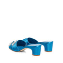 Blue Silk Mules