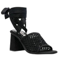 Black Fabric Strap-On Sandals