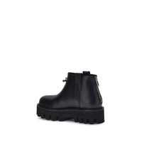 Black Calf Leather Bos Taurus Ankle Boots