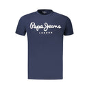 Blue Cotton Men T-Shirt