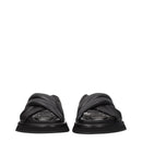 Black Leather Slippers