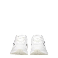 White Fabric Athletic Sneakers
