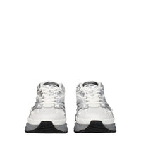 White Fabric Athletic Sneakers