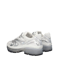 White Fabric Athletic Sneakers