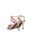 Multicolor Leather Stiletto Heel Sandals