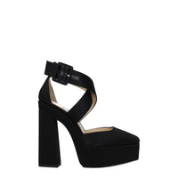 Black Satin Platform Sandals