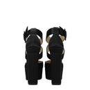 Black Satin Platform Sandals