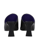 Black Leather Stiletto Heel Sandals