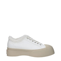 White Leather Low Top Sneakers