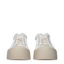 White Leather Low Top Sneakers