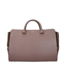 Gray Leather Handbag