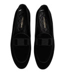 Black Velvet Loafers Formal Men Dress Shoes