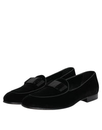 Black Velvet Loafers Formal Men Dress Shoes