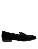 Black Velvet Loafers Formal Men Dress Shoes