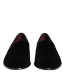 Black Velvet Slip On Loafers Men Formal Shoes