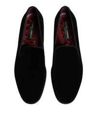 Black Velvet Slip On Loafers Men Formal Shoes