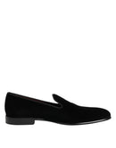 Black Velvet Slip On Loafers Men Formal Shoes