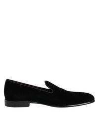 Black Velvet Slip On Loafers Men Formal Shoes