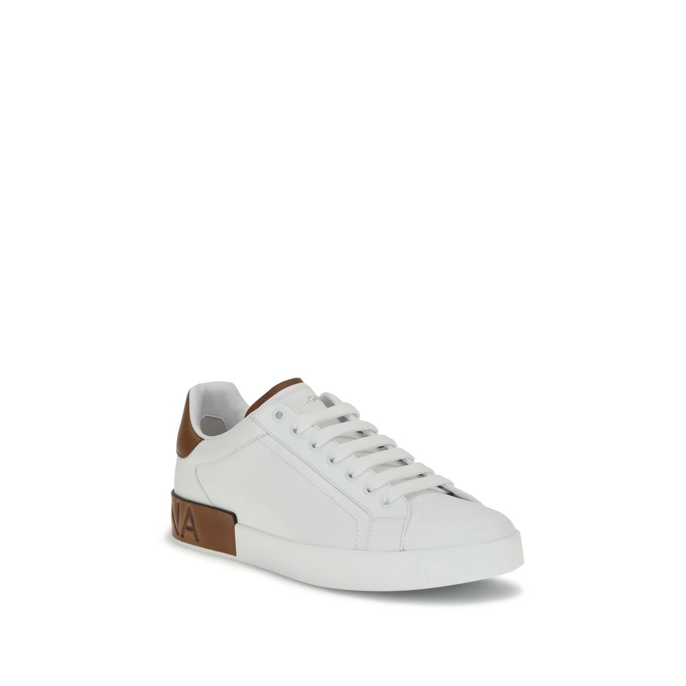White Calf Leather Bos Taurus Low Top Sneakers
