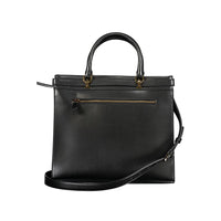 Black Polyurethane Women Handbag