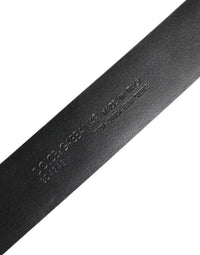 Black Exotic Leather DG Logo Buckle Belt