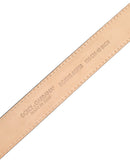 Metallic Leather Silver Tone Logo Buckle Belt