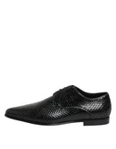 Black Exotic Leather Lace Up Derby Shoes