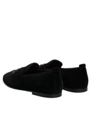 Black Suede Cross Slip On Loafers Dress Shoes